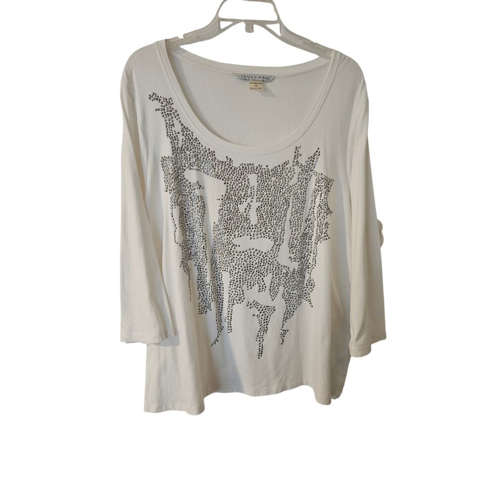 Women's Peter Nygard Long Sleeved Bling Blouse Size 1X